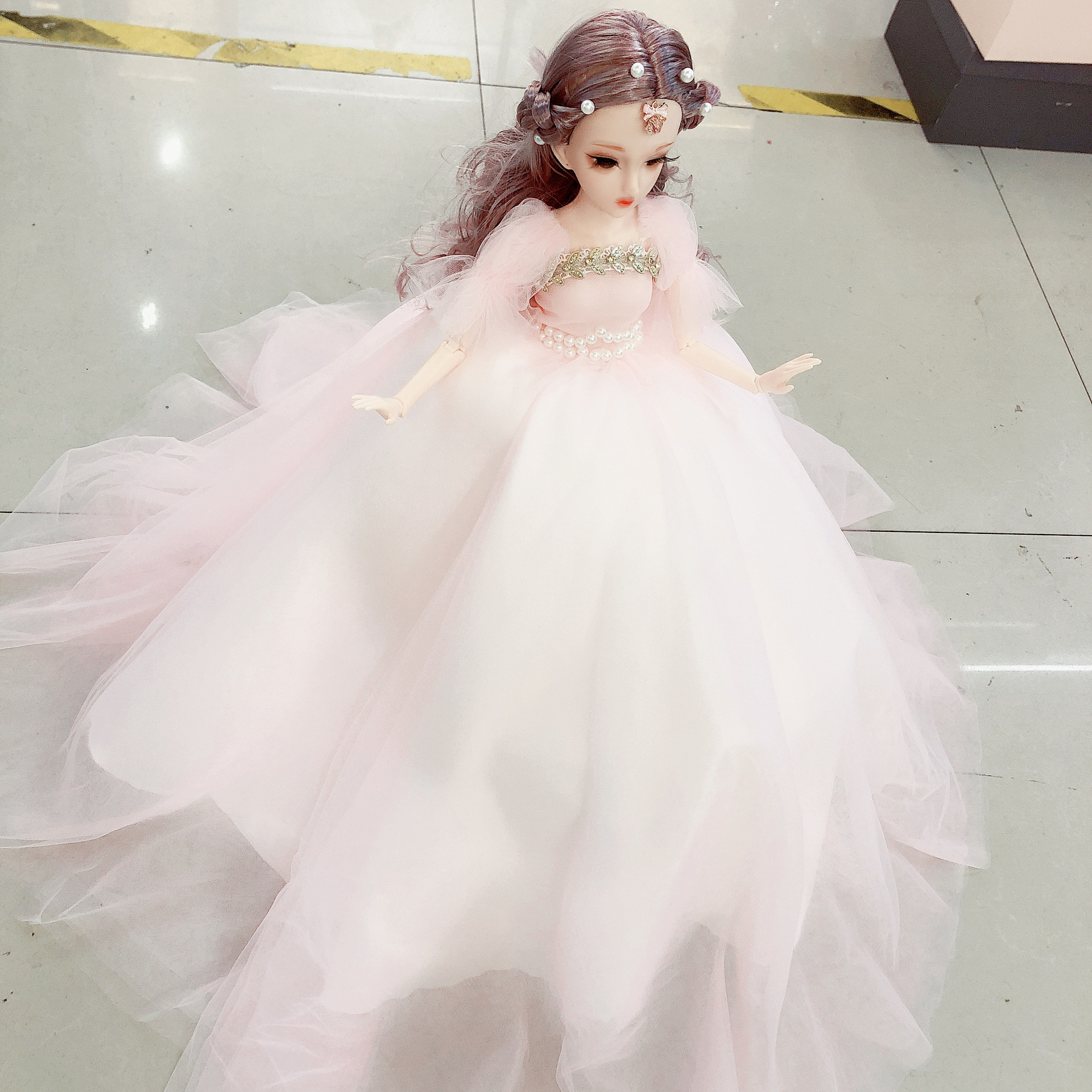 大75cm一米拖 芭芘洋娃娃公主婚纱玩具女孩生日礼物摆件玩偶公仔