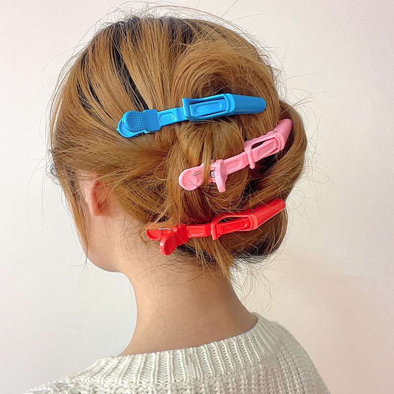 理发店鳄鱼夹子美发夹子无痕夹鸭嘴夹长嘴夹子烫染分区工具刘海夹