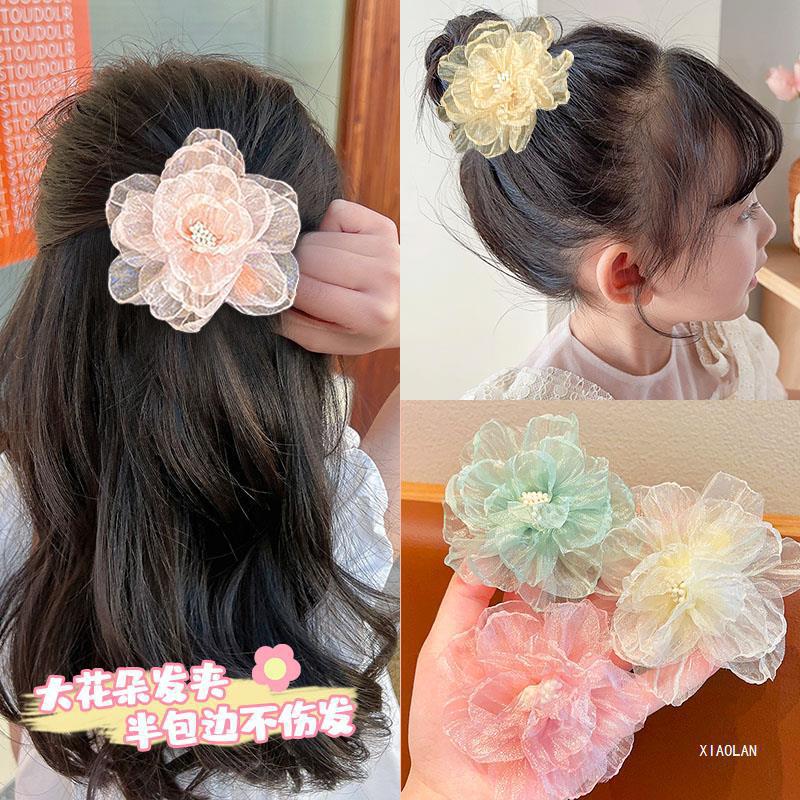 森系儿童花朵发夹超仙美小女孩顶夹夏季女童夹子头花发饰宝宝发卡