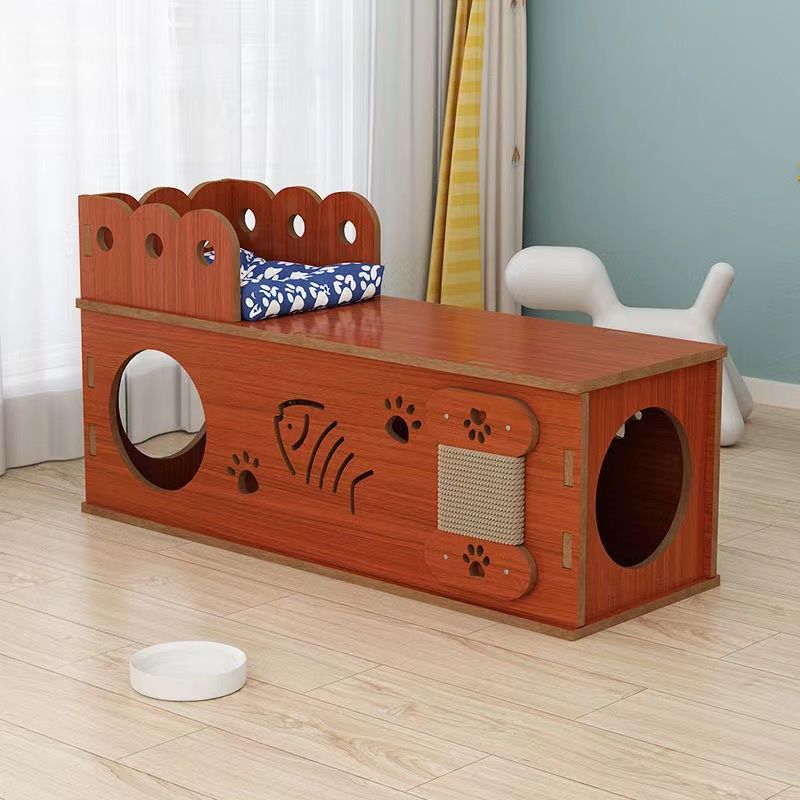 Cat Nest Summer Cool Nest Cat a Facility for Children to Bore Four Seasons Universal Cat Tunnel Cat Scratch Board Nest Cat House Villa Small Dog Pet Bed