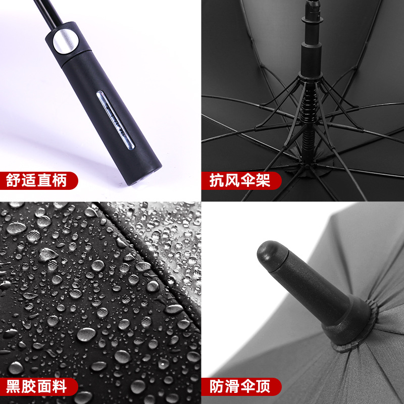 Umbrella Blue Rain Factory Customized Advertising Umbrella Printing Logo Golf Straight Rod Sunny Rain Long Handle Gift Automatic