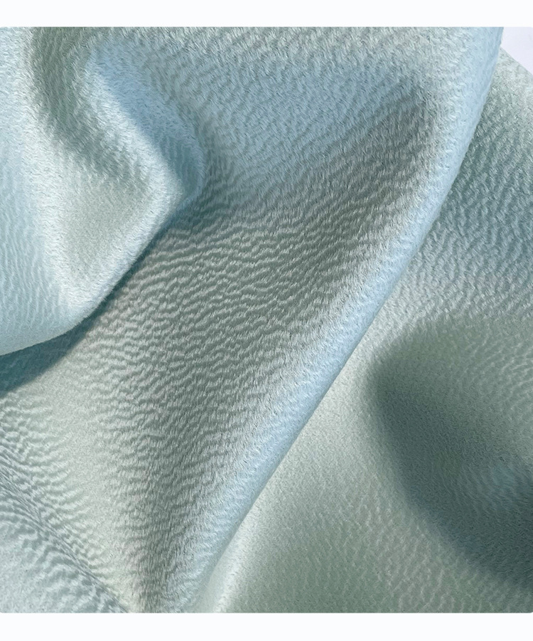水波纹面料 单面 全澳毛水波纹 浅蓝单面水波纹 水波纹羊绒布料