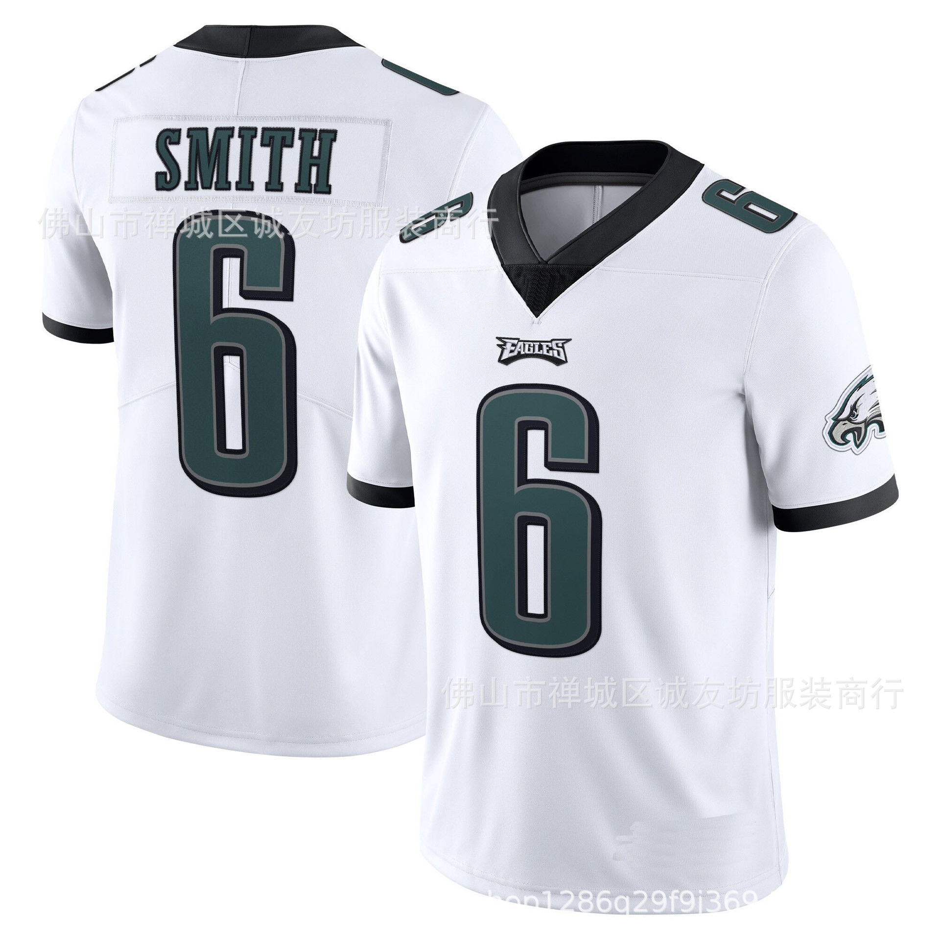nfl橄榄球球衣 老鹰 6 白色 eagles devonta smith jersey 可代发