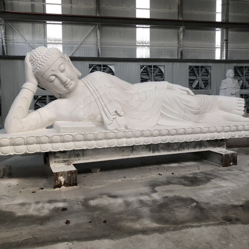 石雕卧佛寺院供奉摆件大型汉白玉室外佛像观音坐佛滴水送子观世音