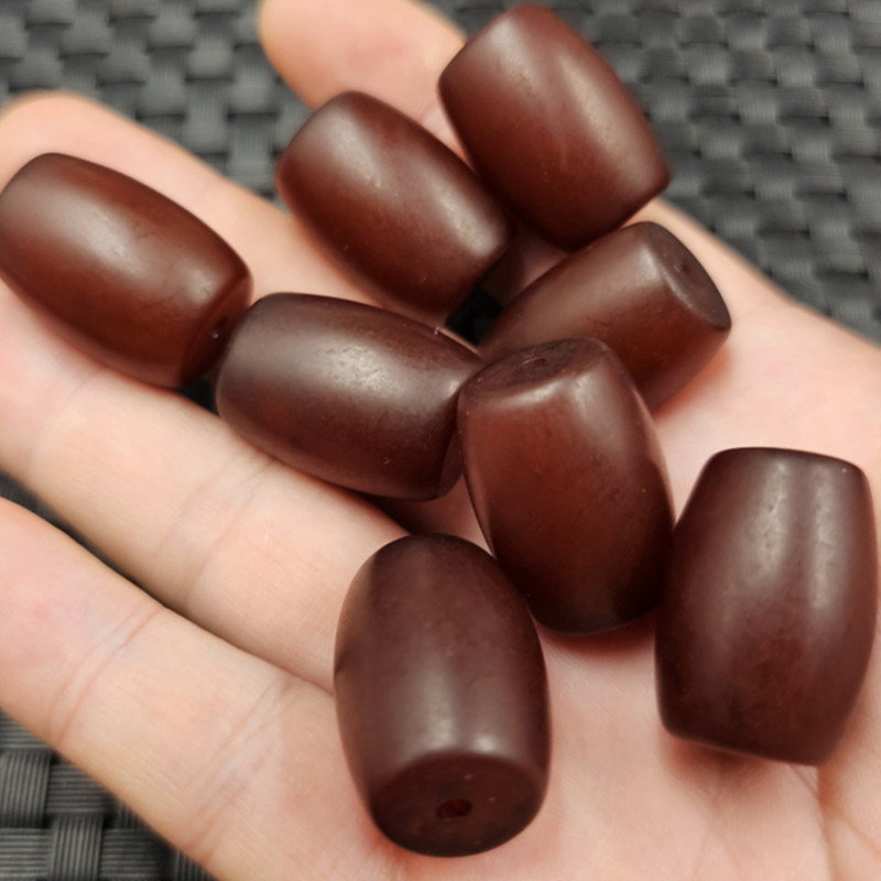 18*24毫米荧光浮盐水蜜蜡桶珠散珠人造老蜜蜡路路通珠子饰品配件