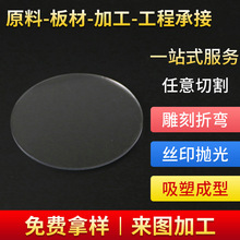 PC透明圆形手电筒镜片亚克力透明光学镜片尺寸切割pc扩散板圆片加