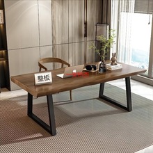 LT实木桌子家用长条网红书桌简约简约办公小户型工作台原木茶桌