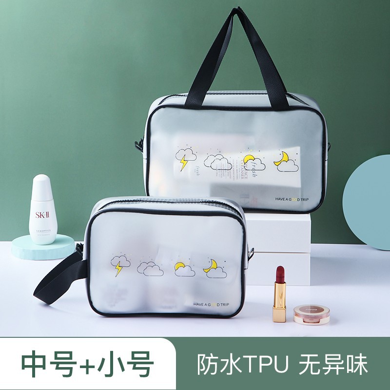 Cosmetic Bag Women's Skin Care Products Super Popular Portable Travel Ins Style Waterproof Large Capacity Storage Bag Box Toiletries Pack D