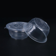 次性碗塑料用冰粉圆形带盖饭盒打包餐盒餐具汤碗商用碗筷