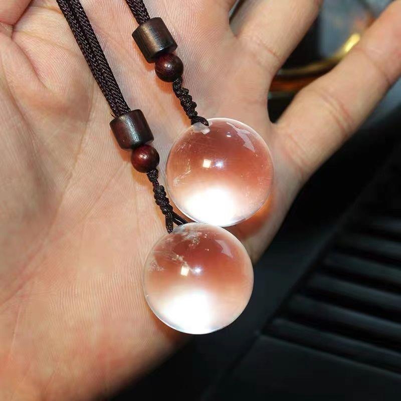 天然白水晶球灵摆吊坠男女水晶项链饰品石头礼物-阿里巴巴