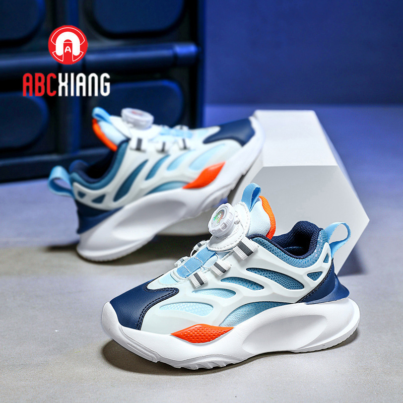 abc童鞋男童篮球鞋冬季新款儿童时尚运动鞋男孩中小童网面纽扣