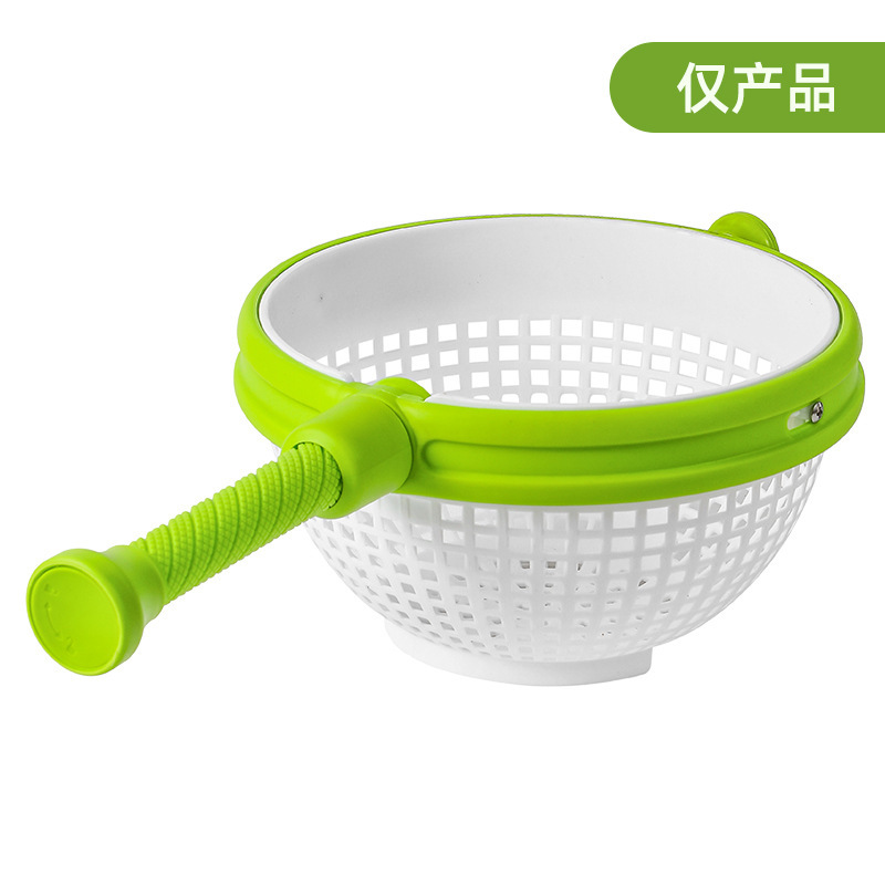 Hot-Selling Rotating Drain Basket Household Hand-Pressed Vegetable and Fruit Salad Rotating Cleaning Dehydration Artifact Storage