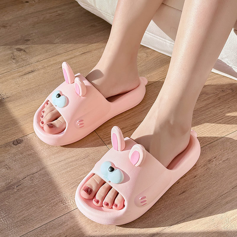 cute rabbit slippers women‘s season wear eva thick-soled poop feeling home home bathroom parent-child sandals women wholesale