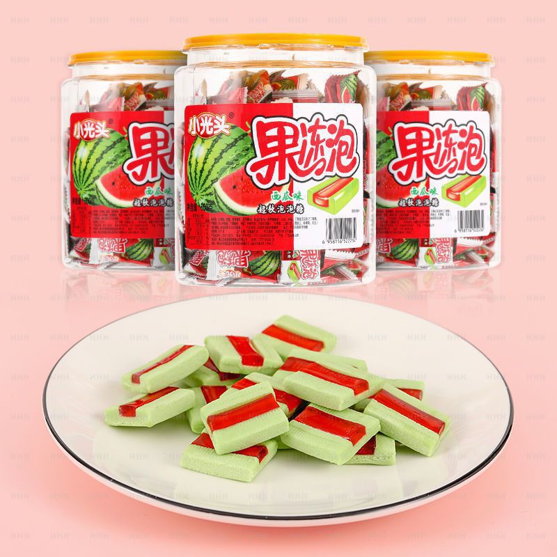 小光头果冻西瓜果味泡泡糖软糖口香糖儿童零食小吃-阿里巴巴