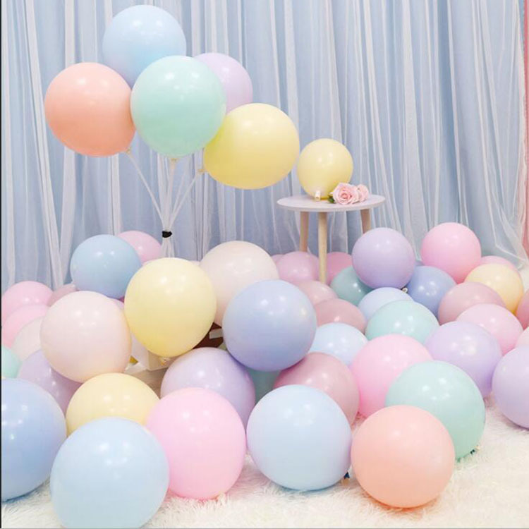 Cross-Border 5-Inch Macaron Balloon round Thickened Wedding Room Holiday Decoration Birthday Party Decoration Rubber Balloons