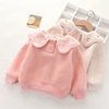 girl Sweater Plush thickening double-deck Autumn and winter new pattern Korean Edition Children Base coat baby keep warm jacket