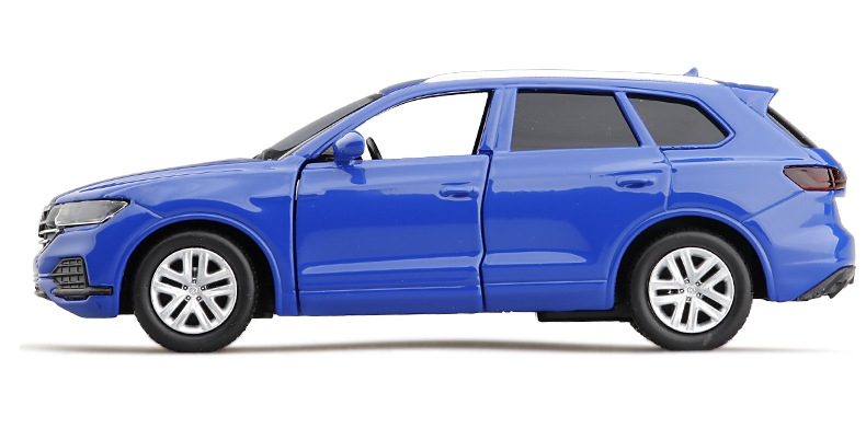 jkm玩具合金汽车模型1:36大众途锐touareg越野车suv回力开门盒装