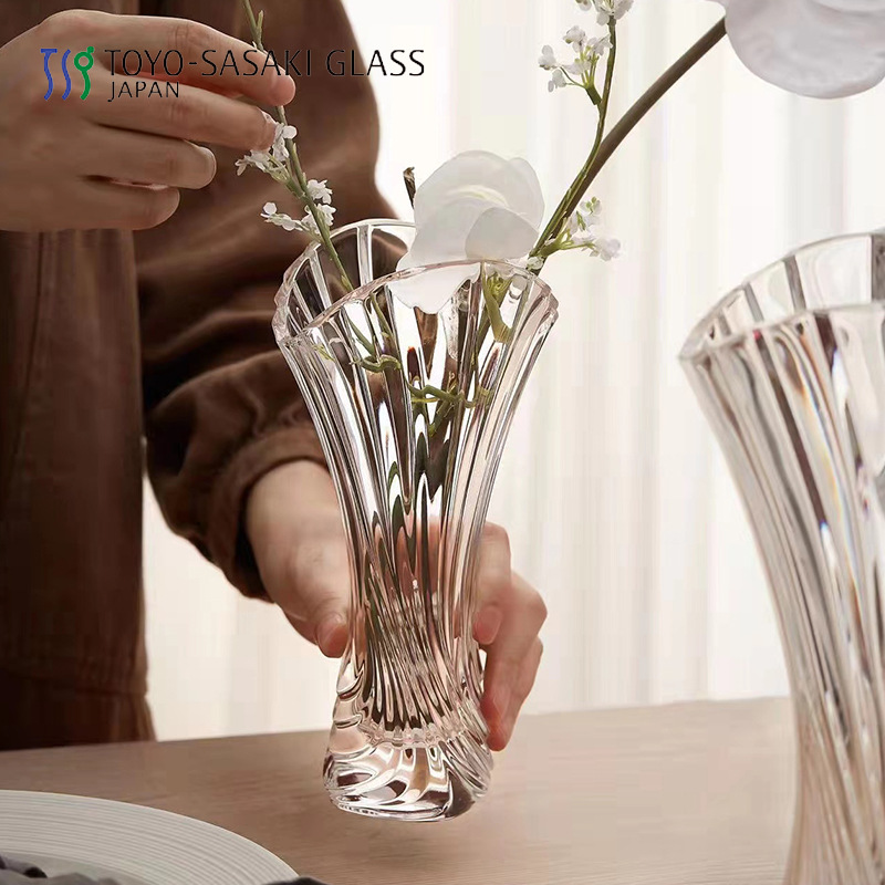 日本进口 东洋佐佐木 玻璃花瓶  办公简约玻璃摆件 居家客厅花瓶
