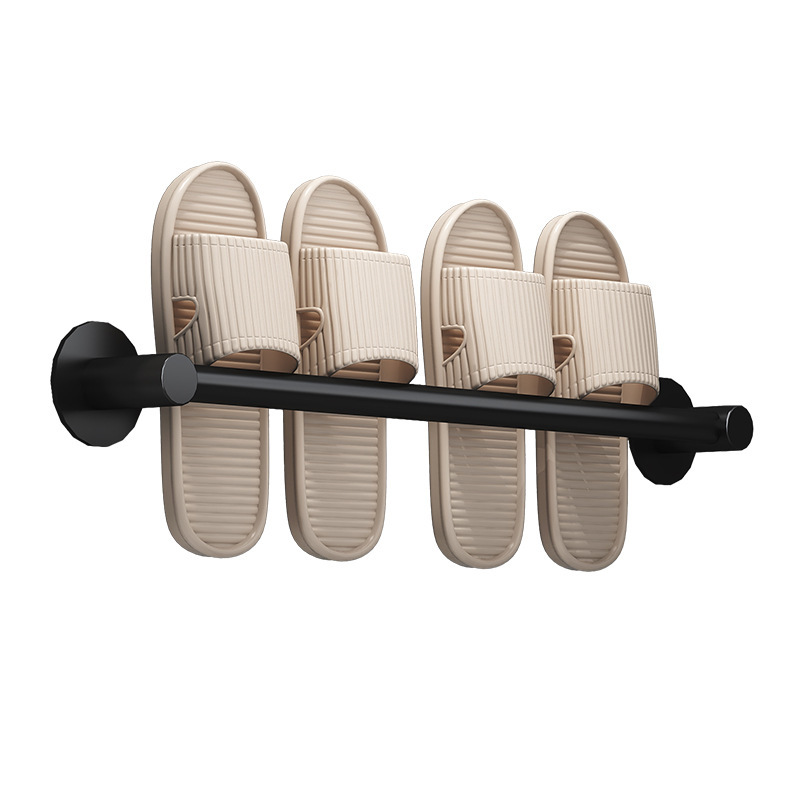 Alumimum Slipper Rack Punch-Free Wall Paste Invisible Bathroom Bathroom Wall-Mounted Storage Rack Wholesale