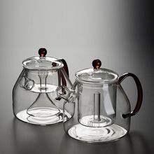 高硼硅玻璃蒸茶壶家用大容量泡茶壶燃气加热大号烧水壶短嘴煮茶壶