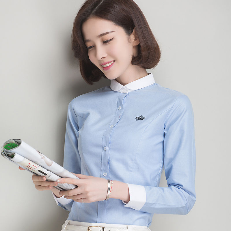 春季新款女式衬衣长袖职业长袖女装衬衫气质短袖工作服棉批发