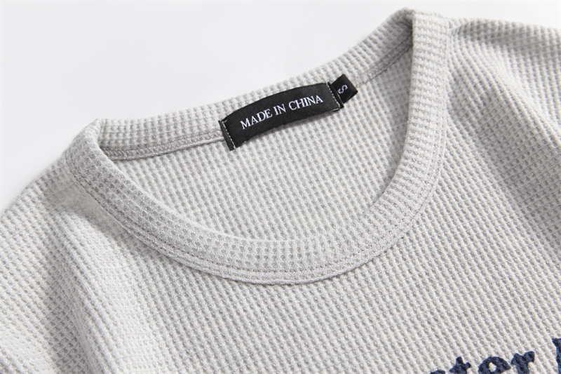 heyhenry 华夫格纹印花短袖t恤女2022年春夏季设计感短款半袖上衣