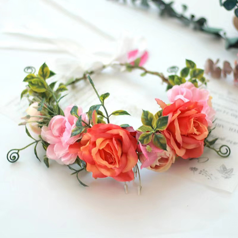 New Spring Garland European and American Popular Bride and Bridesmaid Dress Photo Shoot Headdress Holiday Party Garland Hair Band