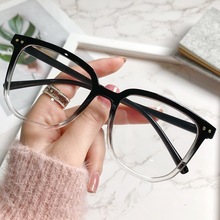 新款防蓝光平光镜两点米钉方框韩版时尚防辐射电脑手机护目眼镜男