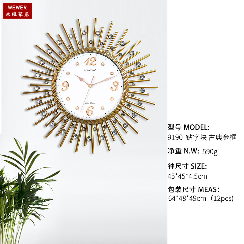 Customized Kangtian Contin Wall Clock Living Room Creative Watch Wall Modern Noiseless Clock Hallway Personality Quartz Clock