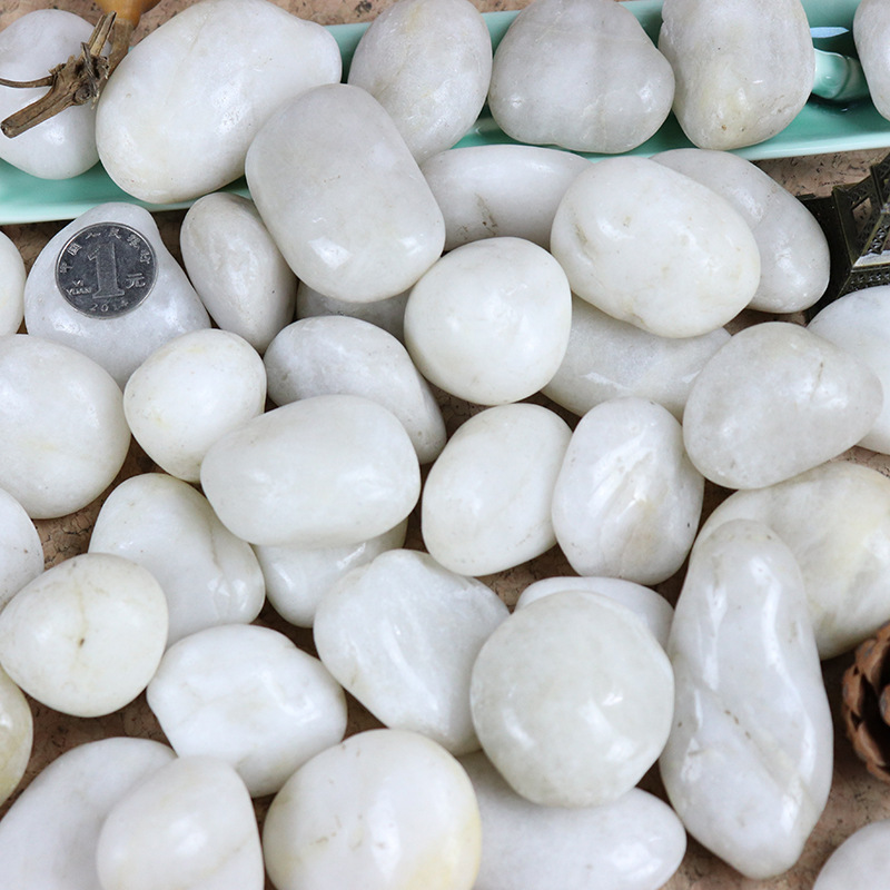 雨花石 白色石头大鹅卵石庭院铺路铺地白石 园林枯山水白石