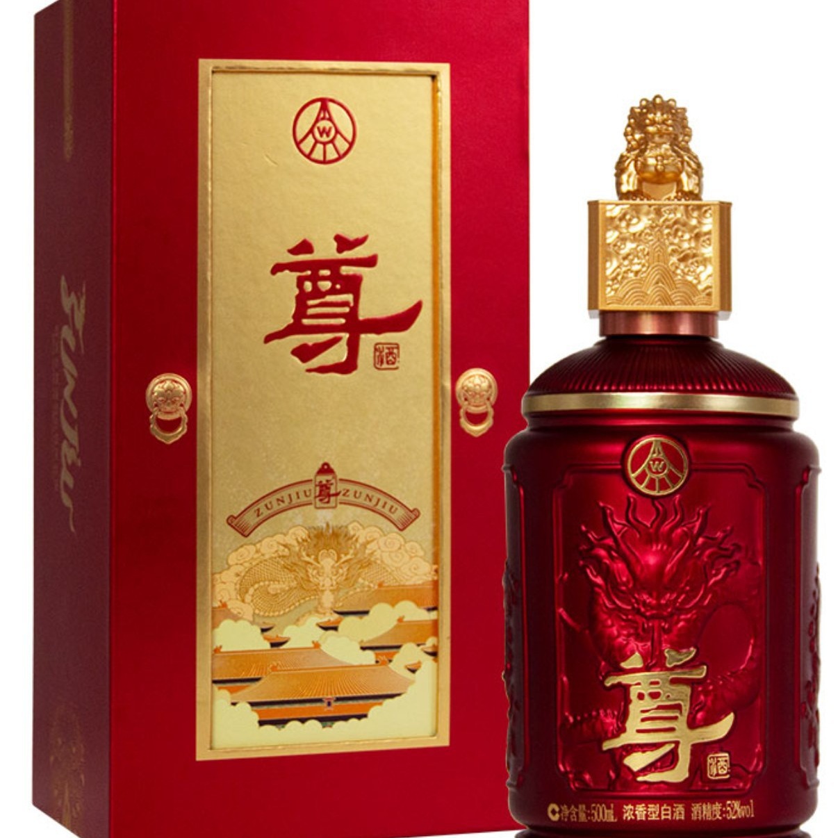 五粮红尊龙 52度500ml*6瓶 浓香型优级纯粮白酒-阿里巴巴