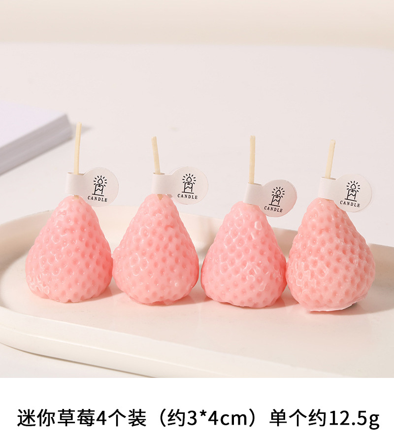 Strawberry Candle Emulational Fruit Aromatherapy Candle Mini Strawberry Shape Internet Famous Photo Taking Props Birthday Gift