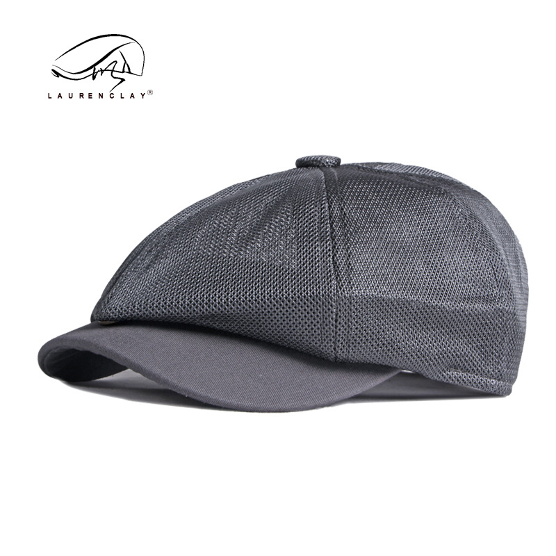 Korean Style Fashion New Hollow Mesh Octagonal Cap Men Summer British Style Retro Breathable Peaked Cap Beret Women Mesh Cap