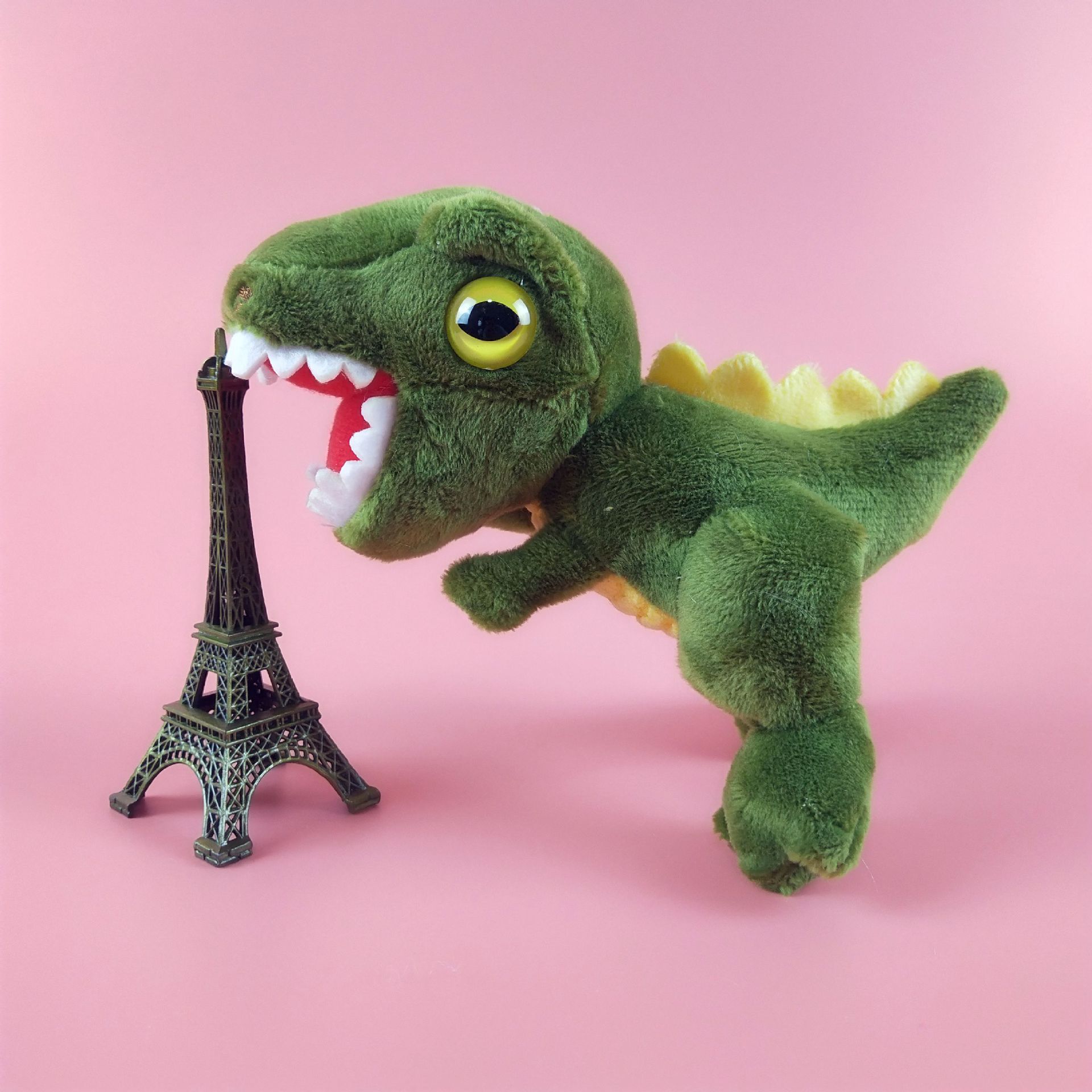 创意卡通大嘴暴龙钥匙扣 恐龙公仔背包配饰汽车挂件 毛绒公仔挂坠