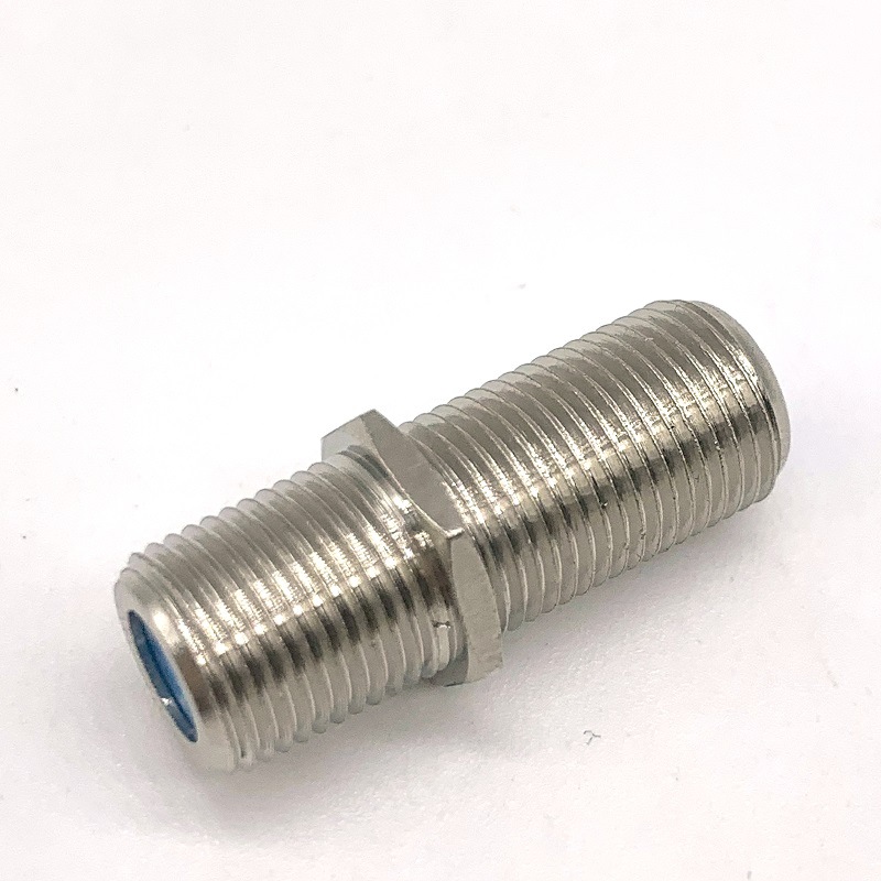 蓝胶英制双通f头 f柱 f头 双阴头对接头 f母转接头