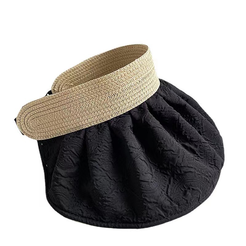 Sun Hat Female Summer Outing Sun Shade Sun Protection Hat Big Brim Uv Protection All-Match Shell-like Bonnet Hepburn Style Topless Hat