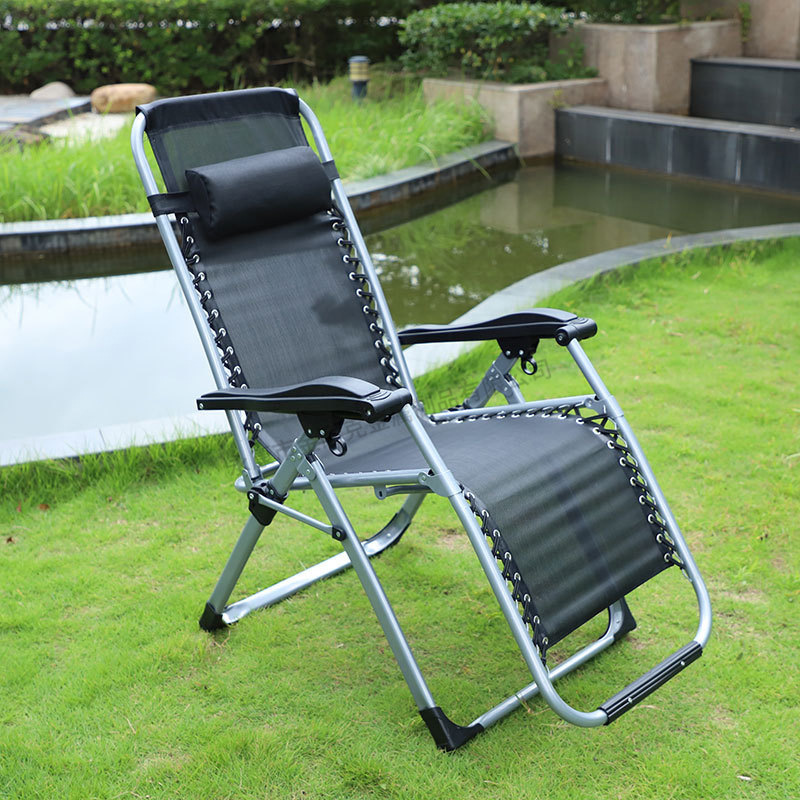 Portable Outdoor Leisure Folding Beach Chair Fishing Chair Textilene Dual-Use Lunch Break Luxury Recliner