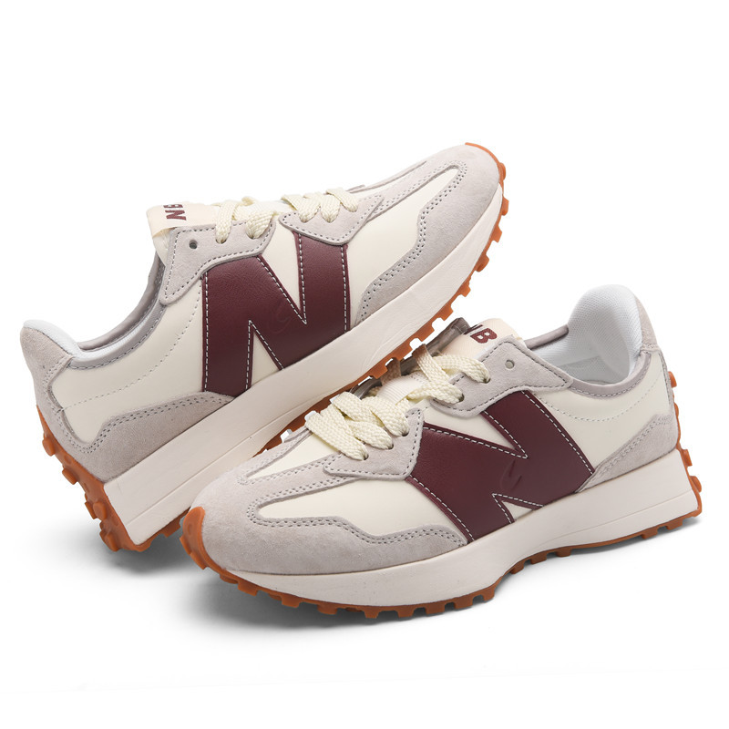 浪新百伦威女nb小蛮腰女鞋327酒红色运动鞋n字阿甘鞋夏季老爹鞋女