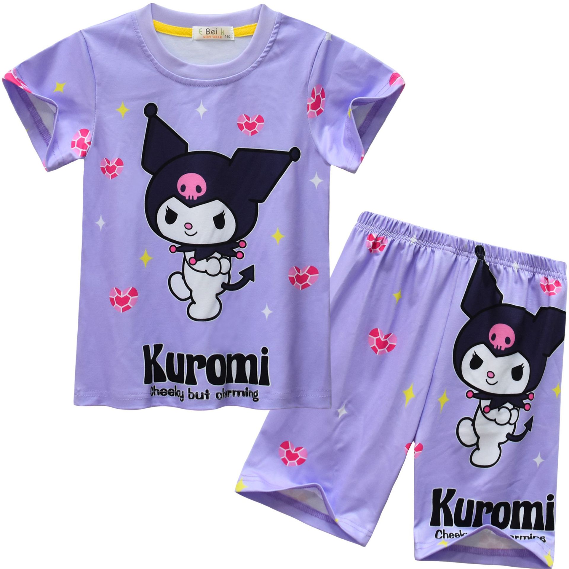 2024新款kuromi 库洛米卡通印花 中大童服装 短袖家居服套装92285