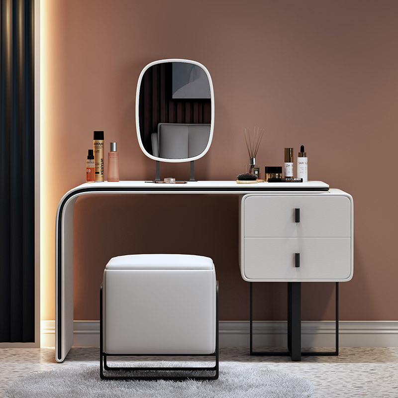 意式轻奢梳妆台卧室现代简约小户型北欧网红ins化妆桌收纳柜一体
