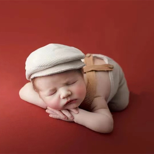 Cross-Border Newborn Photography Clothing Baby Photography Hat Suspender Pants Baby Boy Confinement Photo Photo Clothes Studio Baby Clothes