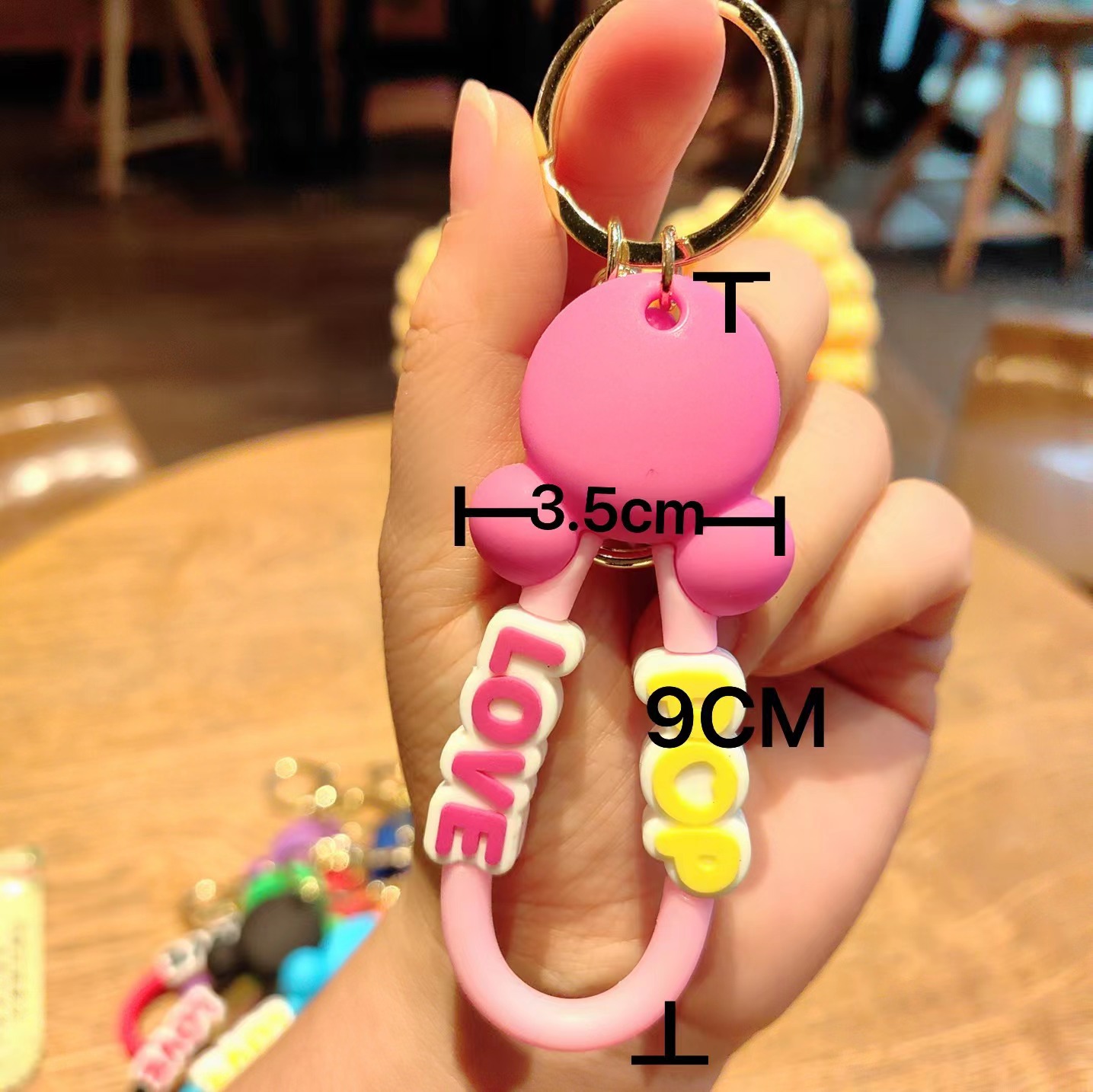 New Pvc Mickey Headwear Rope Keychain Pendant Accessories Exquisite Key Chain Doll All-Match Rope Small Gift