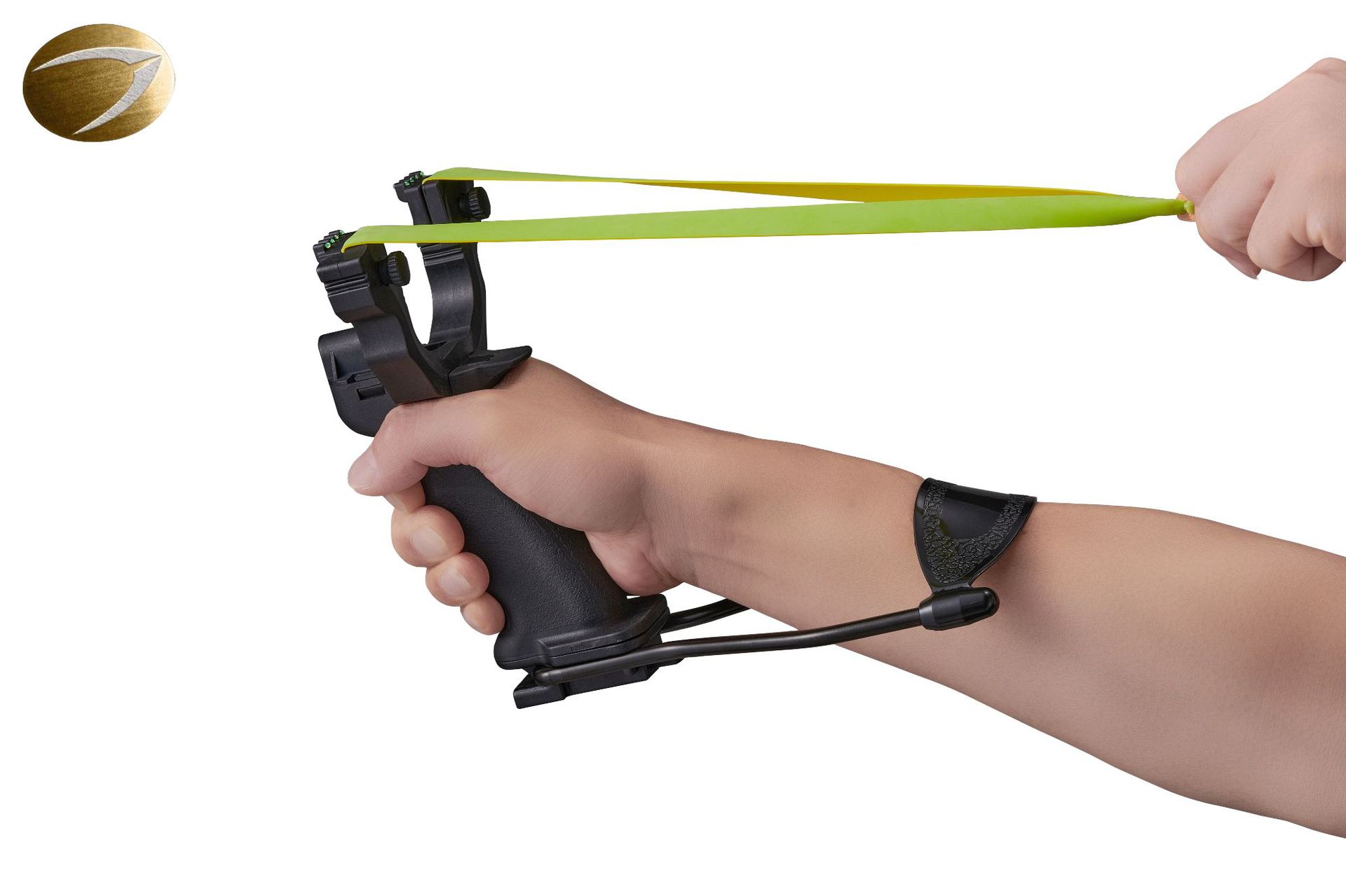 十字瞄准高精度强力合金带手托户外扁皮筋专业弹弓