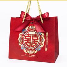 结婚手提袋喜糖盒子创意网红印花礼品袋回礼糖果纸袋包装礼盒