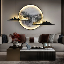 新中式禅意壁画灯中国风客厅沙发背景墙壁画灯玄关茶室装饰画壁灯