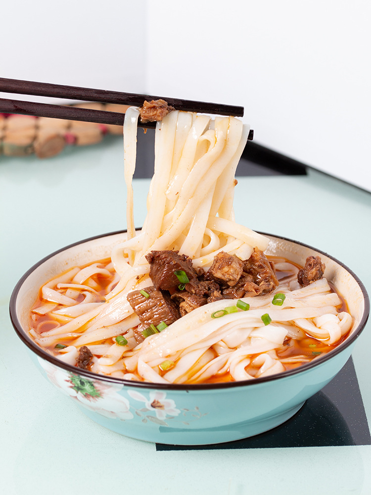 湖南米粉干扁粉宽粉5斤装宽河粉米面宽河粉整箱常德特产煮食粿条