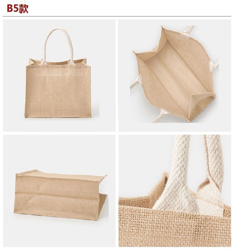 补习收纳袋同款亚黄麻布手提袋女外出购物袋学生补课饭盒