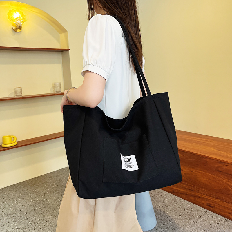 Large Capacity Bag for Women 2022 New Fashion Fresh Simple Canvas Shoulder Bag Artistic Casual Student Tote Bag