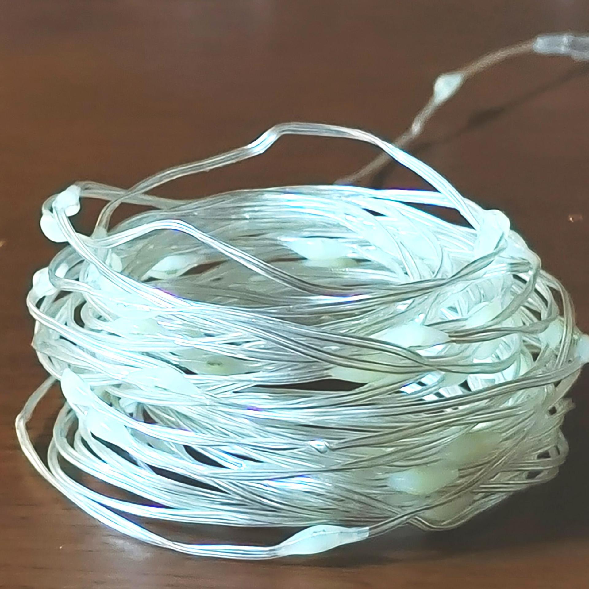 led皮线灯太阳能灯八功能电池低压灯串户外庭院婚庆装饰灯