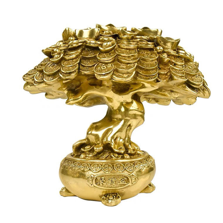 吉祥摇钱树纯铜摇钱树开业树元宝金钱树家居办公室